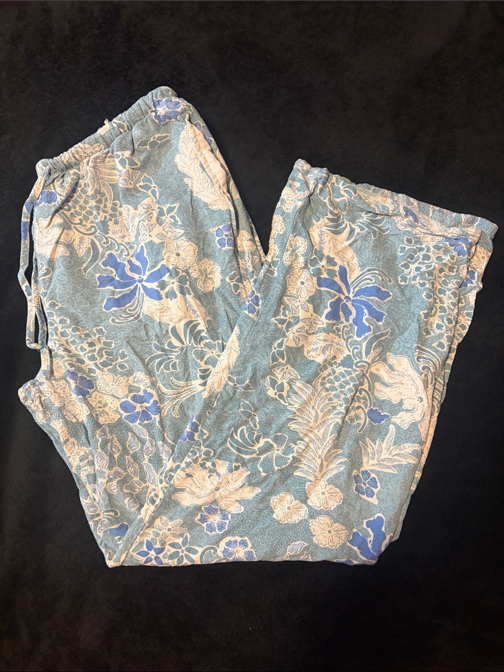 Floral Blue Women's Drawstring Joggers